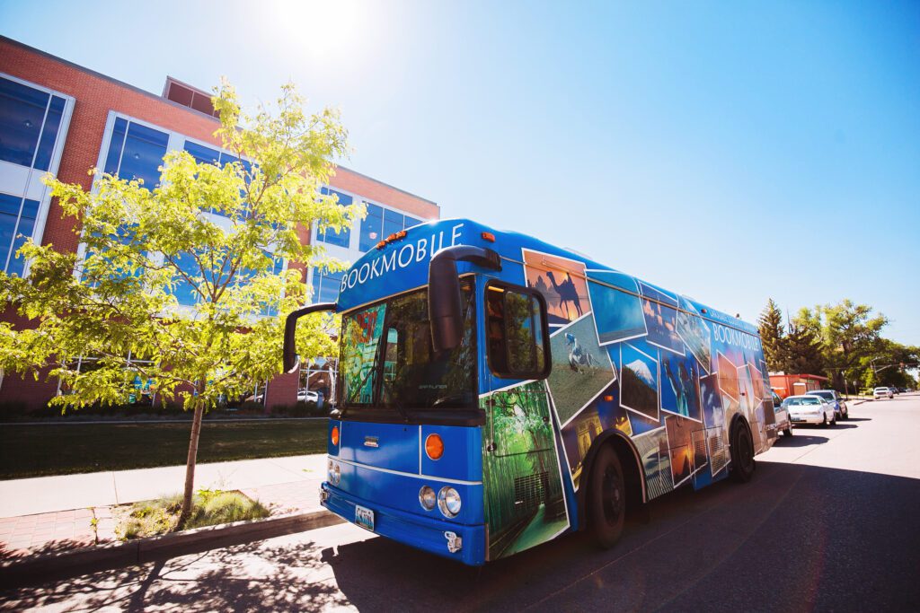 Bookmobile on sunny day