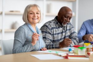 adults painting together